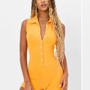 Frankie's Bikinis Orange Jane Terry Romper